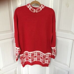 Red Snowflake Women's Sweater